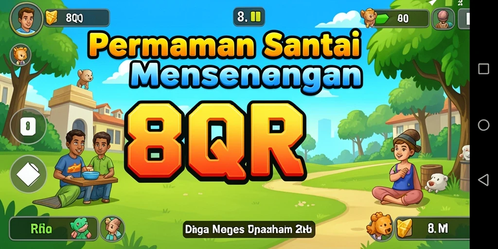 Tampilan gameplay menyenangkan dari 8QR, penuh dengan warna dan tantangan.