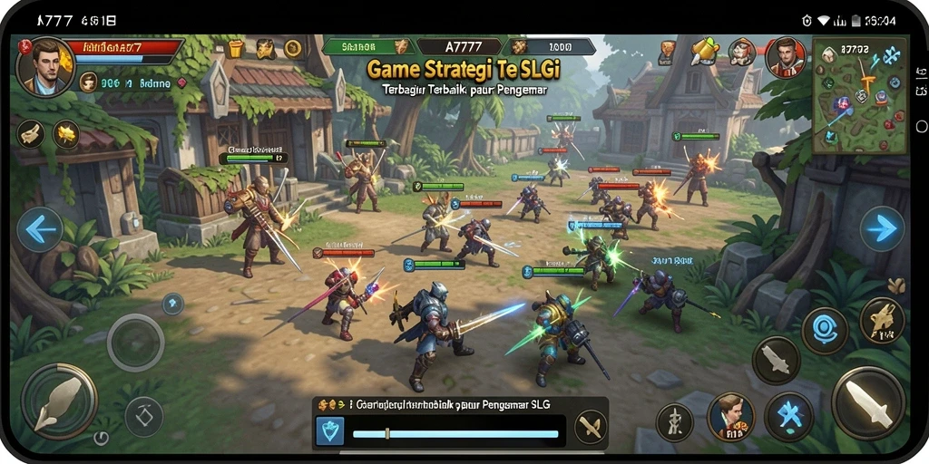 Tangkapan layar gameplay A7777 yang menampilkan pertempuran epik.