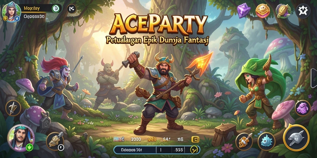 Tampilan gameplay seru di dunia fantasi ACEPARTY.