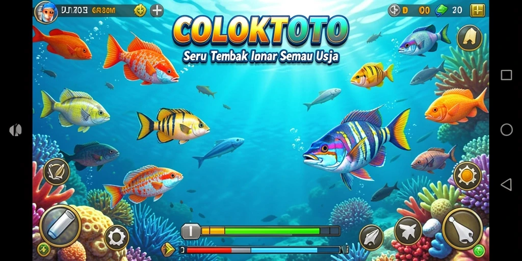 Tangkapan layar gameplay COLOKTOTO menampilkan aksi tembak ikan yang seru dan menegangkan.