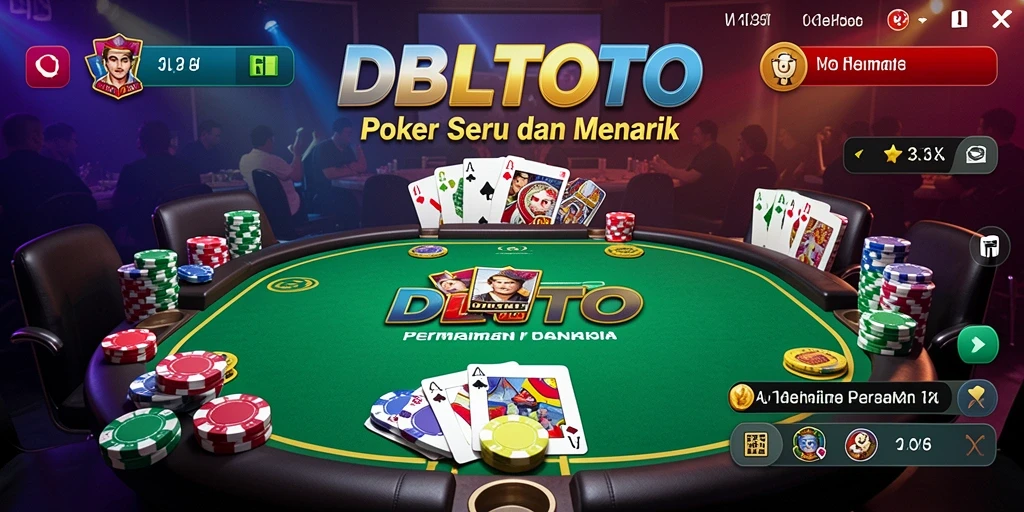 Screenshot DBLTOTO menampilkan gameplay poker yang mendebarkan dan interaktif.