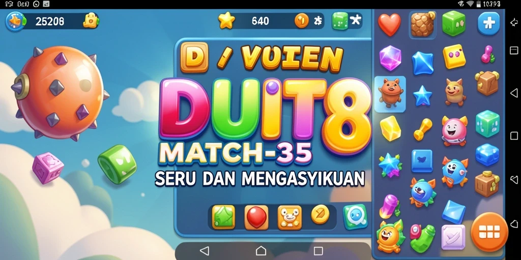 Screenshot gameplay DUIT8 menampilkan aksi seru mencocokkan objek.