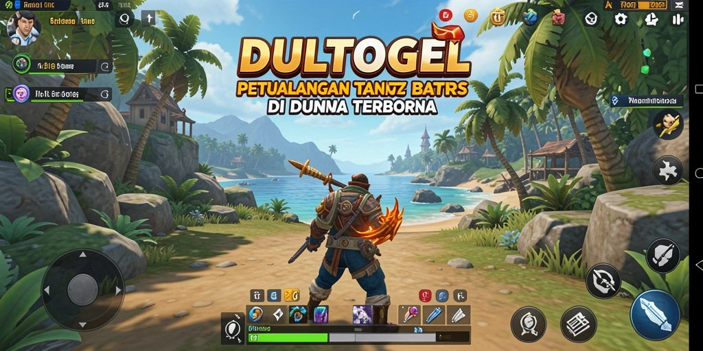 Screenshot DULTOGEL menunjukkan pemain menjelajahi dunia terbuka yang luas.