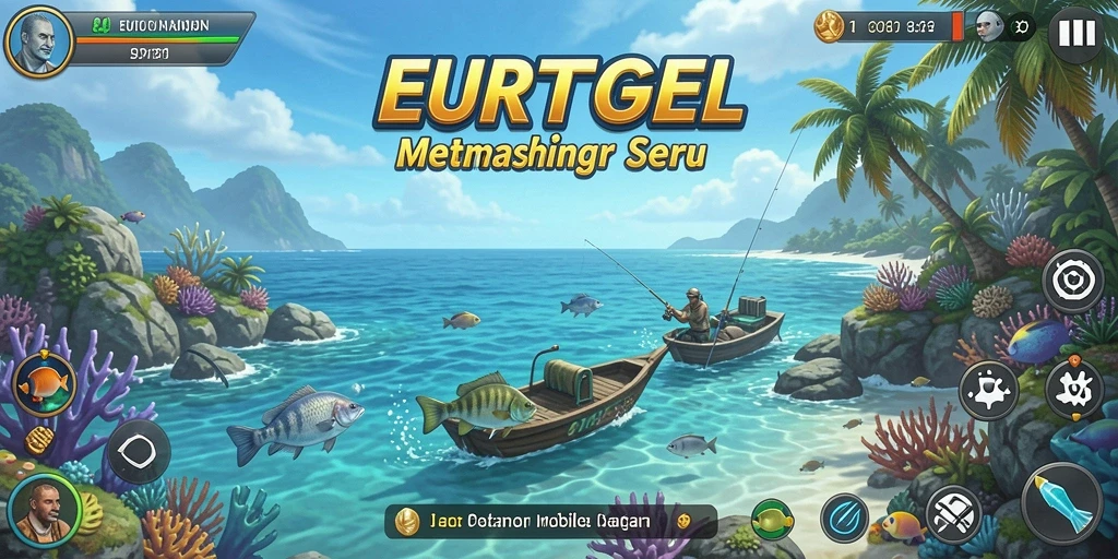 Screenshot utama EUROTOGEL menunjukkan gameplay memancing yang realistis dan menarik.