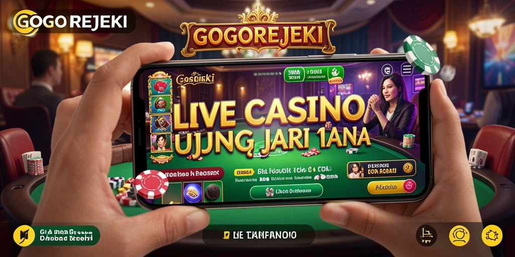 Screenshot GOGOREJEKI menampilkan dealer langsung di meja permainan Live Casino.