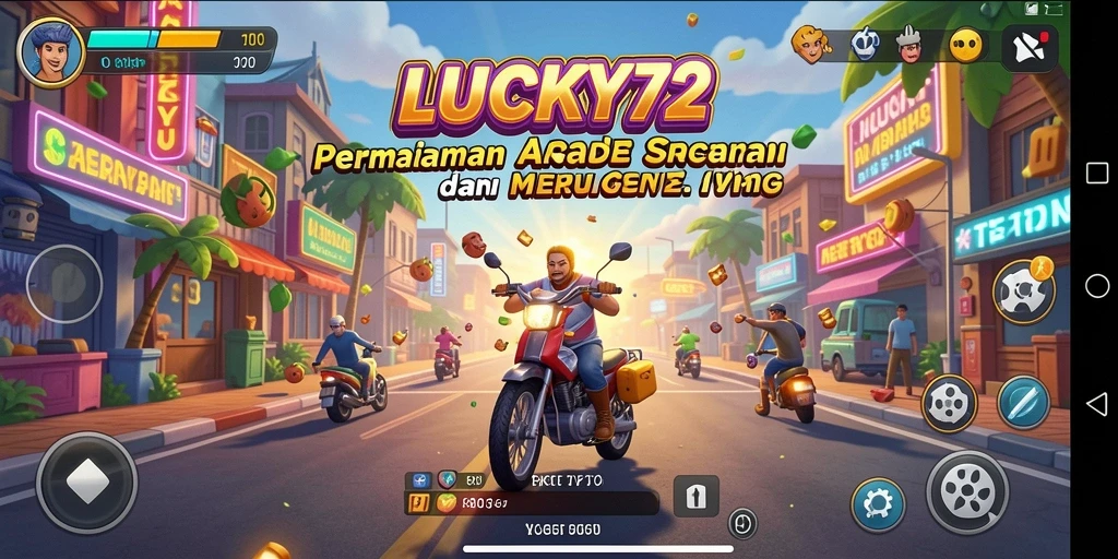 Screenshot LUCKY72 menampilkan gameplay yang seru dan penuh warna.