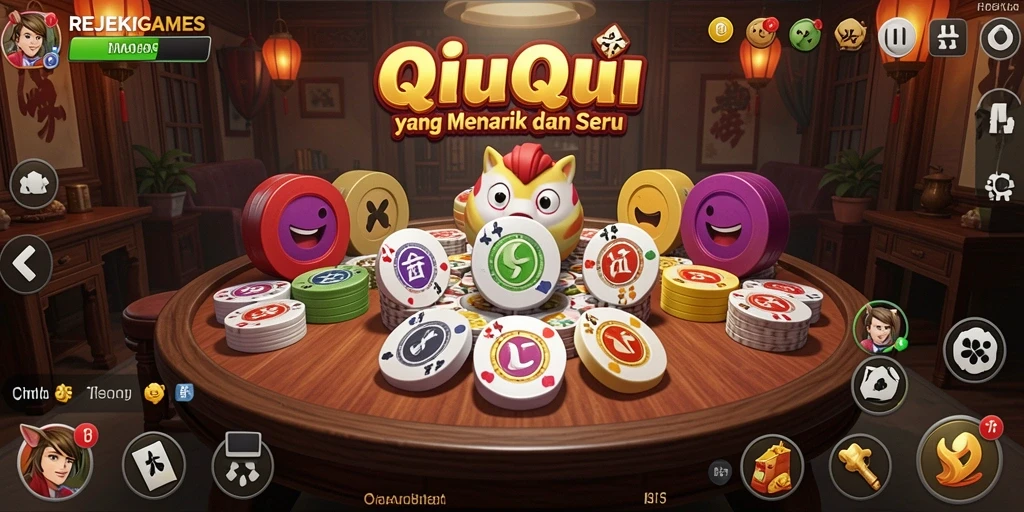 Tampilan gameplay QiuQiu yang seru dan kompetitif.