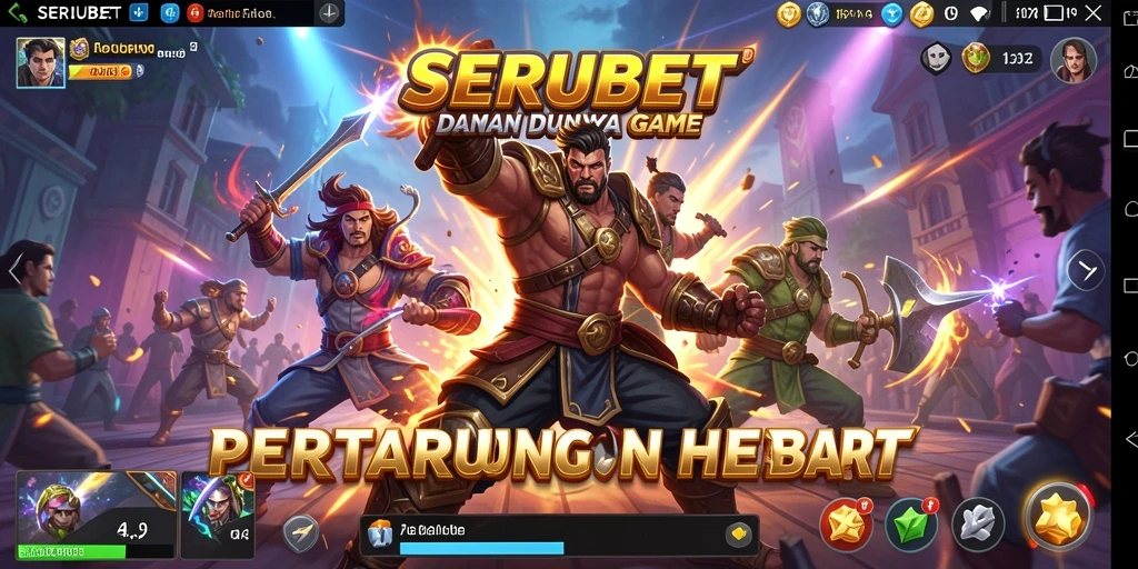 Screenshot SERUBET menampilkan aksi pertarungan yang memukau.