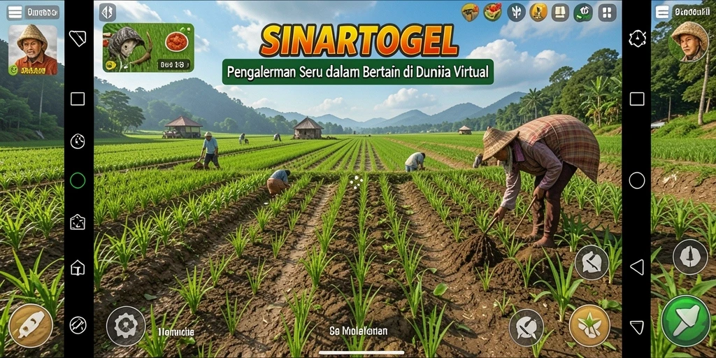 Screenshot dari gameplay SINARTOGEL menunjukkan aktivitas bertani yang seru.
