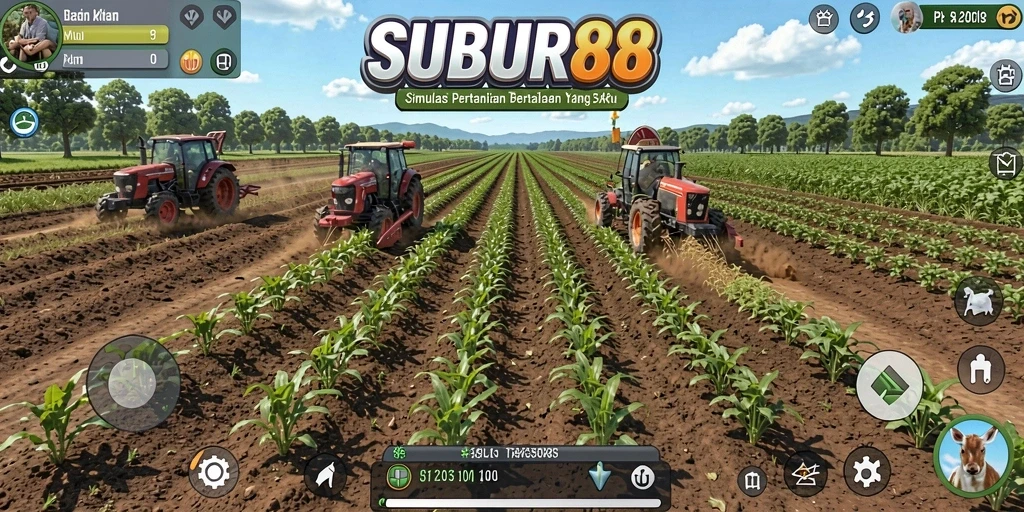 Gameplay menarik SUBUR88 dengan pertanian virtual yang penuh warna.