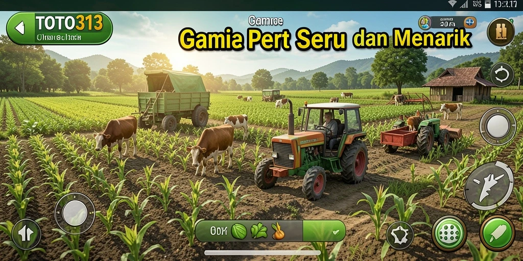 Tampilan gameplay TOTO313 dengan lahan pertanian yang asri.