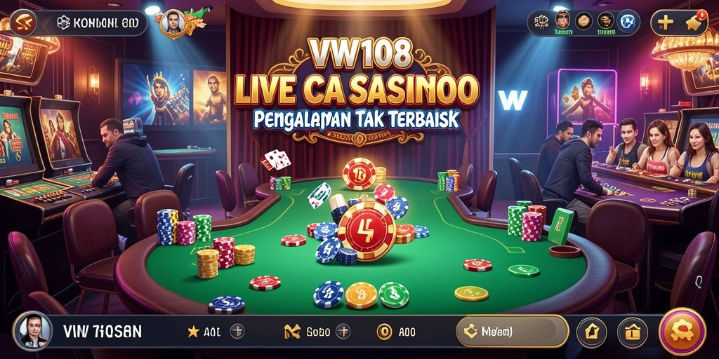 Tampilan antarmuka aplikasi VW108 saat bermain Live Casino.